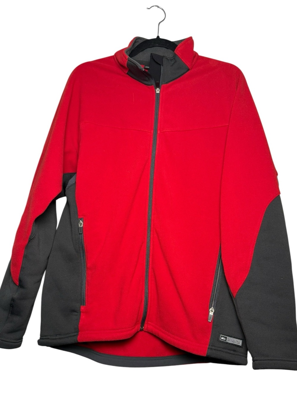 REI Winter Ridge Nordic Men's Red and Black Fleece Jacket Gorpcore Size Large - Picture 2 of 10